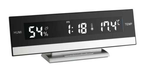 Digitální hodiny s inverzním displejem a měřením teploty a vlhkosti TFA 60.2011